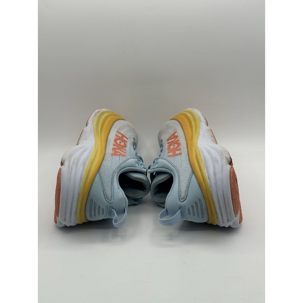 Hoka Women's Running One One Bondi 8 Running Shoe 9 B Summer Song Blue Yellow - Picture 6 of 14
